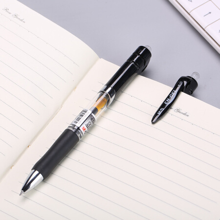 晨光(M&G)K35黑色0.5mm经典子弹头中性笔按动签字笔水笔 12支/盒